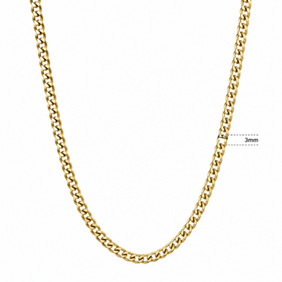 Close-up van goudkleurige hart ketting 20 mm met gravering